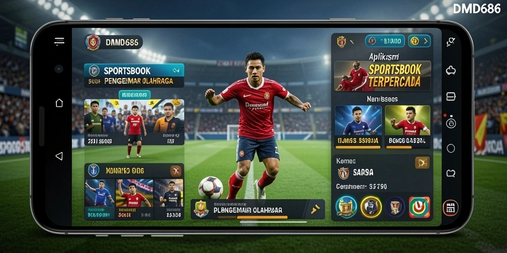 Tampilan gameplay DMD686 dengan taruhan olahraga yang seru.