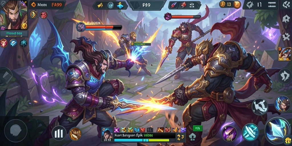 Tangkapan layar gameplay FA99 yang menampilkan aksi pertempuran seru.