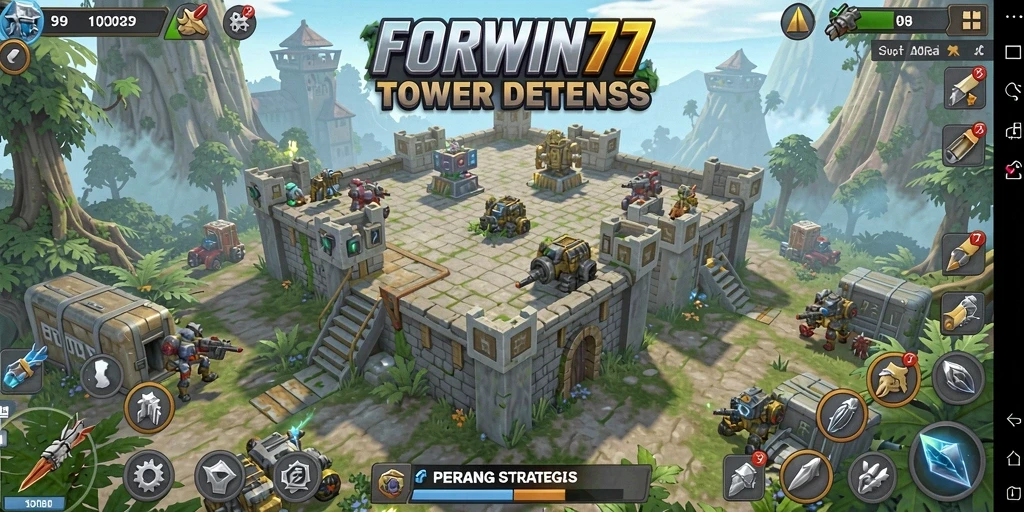 Screenshot gameplay menampilkan aksi seru dalam Tower Defense.