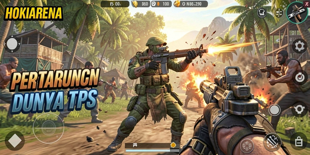 Gameplay HOKIARENA yang menegangkan saat pertempuran.