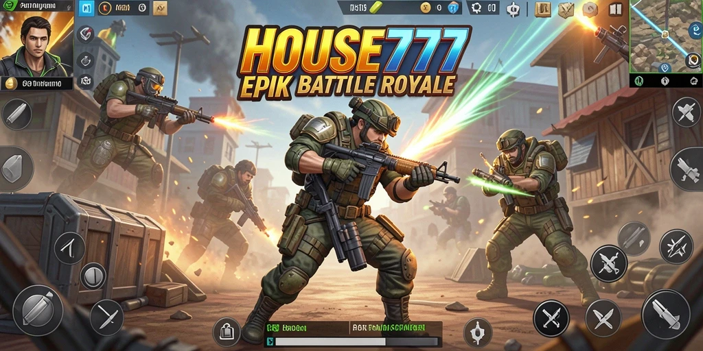 Gameplay seru <strong>HOUSE777</strong> dengan aksi Battle Royale yang mendebarkan.