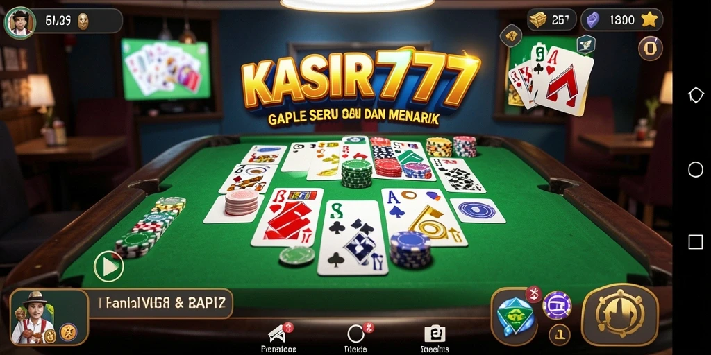 Tampilan antarmuka KASIR777 saat bermain game gaple.