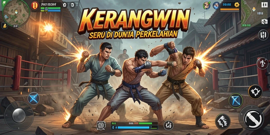 Tampilan seru gameplay KERANGWIN dengan aksi bertarung yang mengesankan.