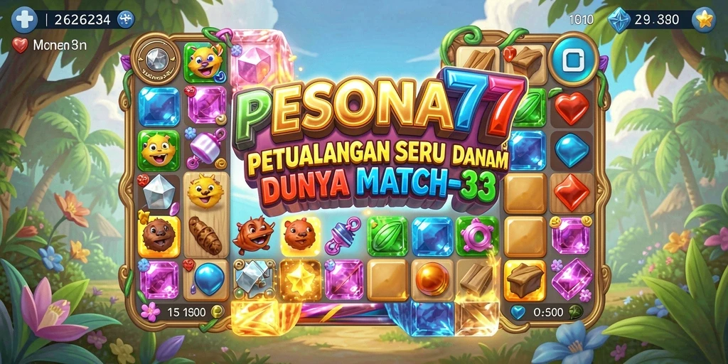 Tampilan gameplay PESONA77 yang menampilkan keseruan mencocokkan objek.