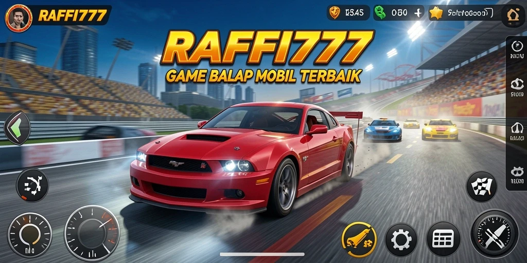 Tampilan gameplay seru dari balapan mobil di RAFFI777.