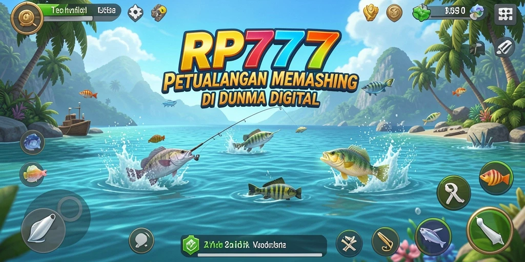 Tampilan aksi memancing seru di RP777 dengan berbagai jenis ikan.