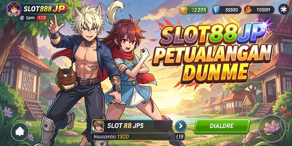 Tampilan gameplay SLOT88JP dengan karakter anime yang menarik dan penuh warna.