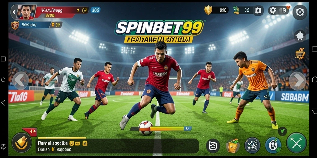 Antarmuka SPINBET99 menampilkan suasana pertandingan olahraga yang mendebarkan.