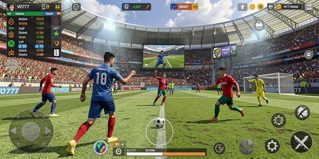 Screenshot VO777 menampilkan aksi seru dalam permainan olahraga.
